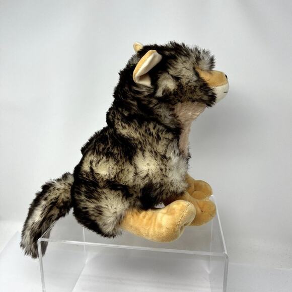 Petting Zoo Wolf Plush Stuffed Animal Gray Brown Realistic 11” Eco Friendly Soft - Picture 6 of 9